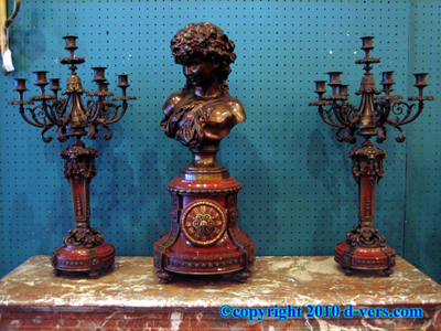 3 Piece Garniture Ormolu Gilded Bronze Patina 19th Century 3 Piece Garniture Ormolu Gilded Bronze Patina 19th Century