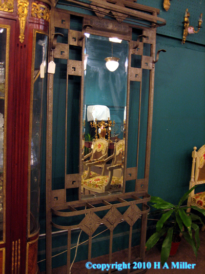 Art Deco Coat Rack Iron with Lighted Mirror Art Deco Coat Rack Iron with Lighted Mirror