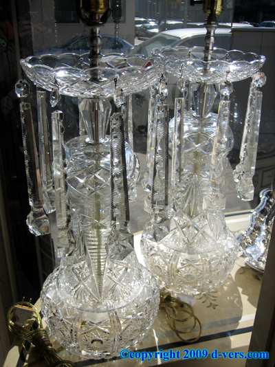 Crystal Lamps Matching Set Antique Crystal Lamps Matching Set Antique