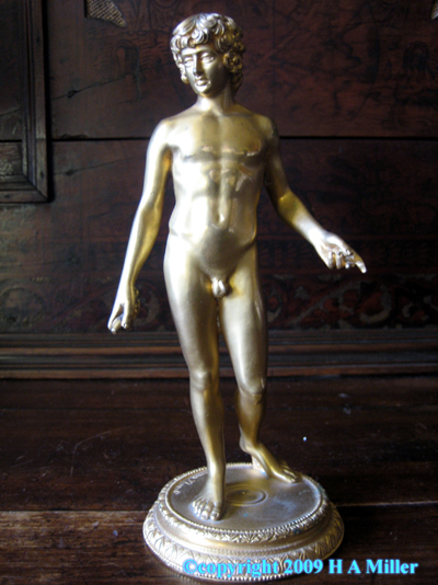 F. Barbedienne Gilded Bronze Sculpture Adonis 19th C French F. Barbedienne Gilded Bronze Sculpture Adonis 19th C French